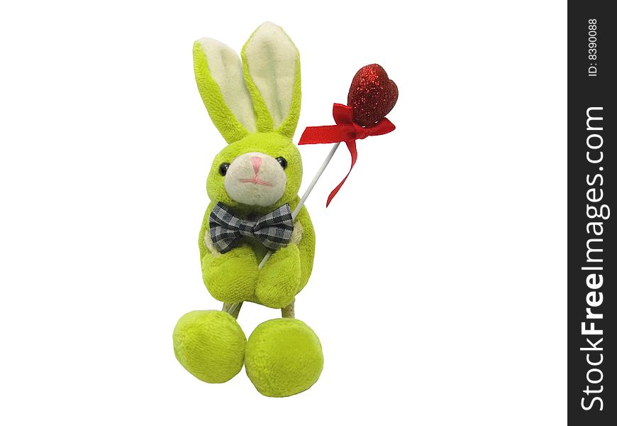 Toy bunny with a heart and bow