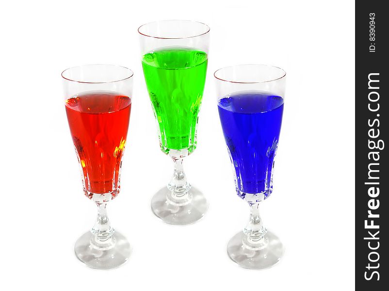 Wine drink glasses colored