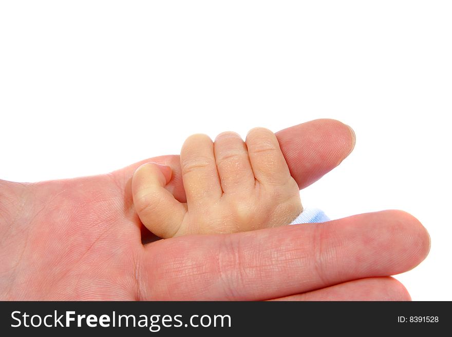 Father and baby hand together. Father and baby hand together