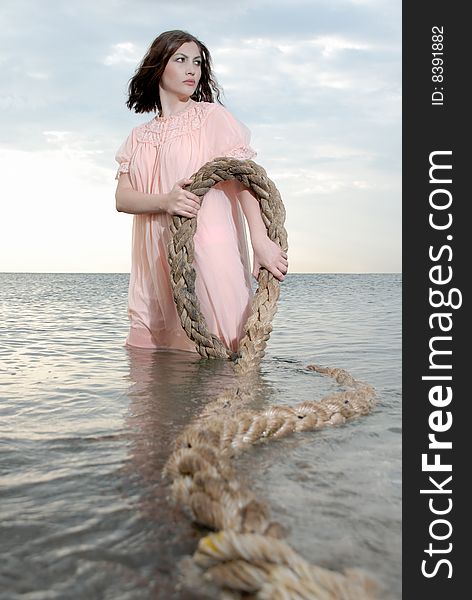 Concept Woman In Ocean