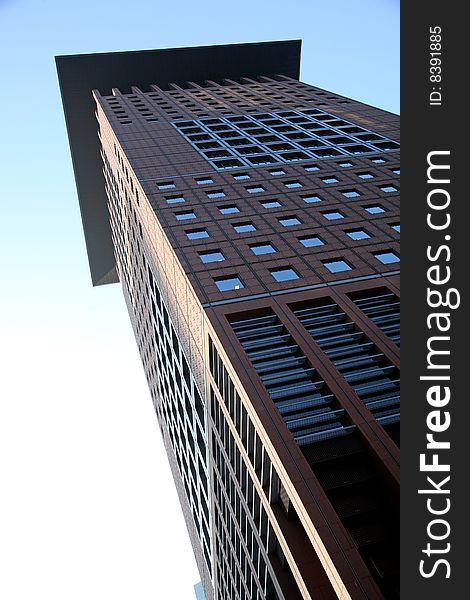 The facade of an office building in the banking district of Frankfurt, Germany. The facade of an office building in the banking district of Frankfurt, Germany