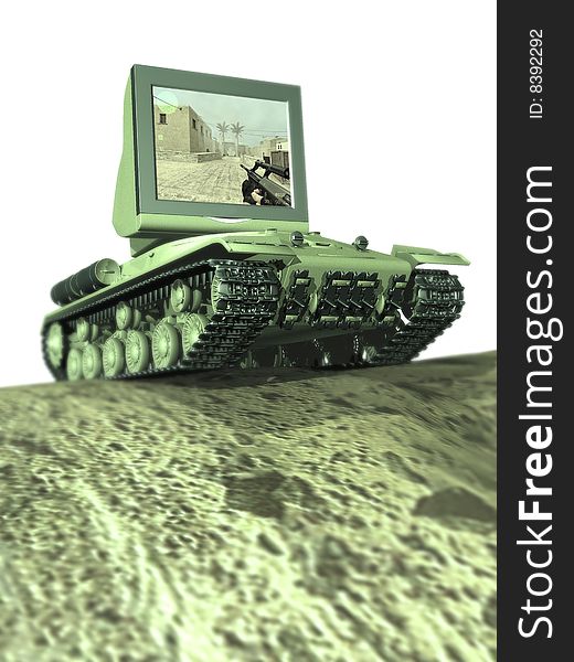 A Tank With A Monitor