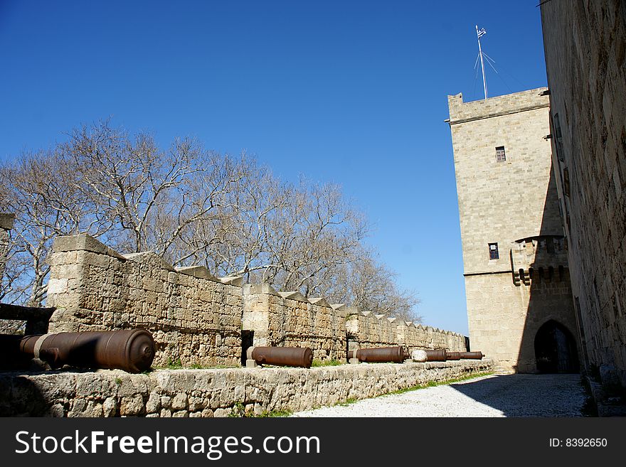 Old Canons In A Medieval Castle  Rhodes