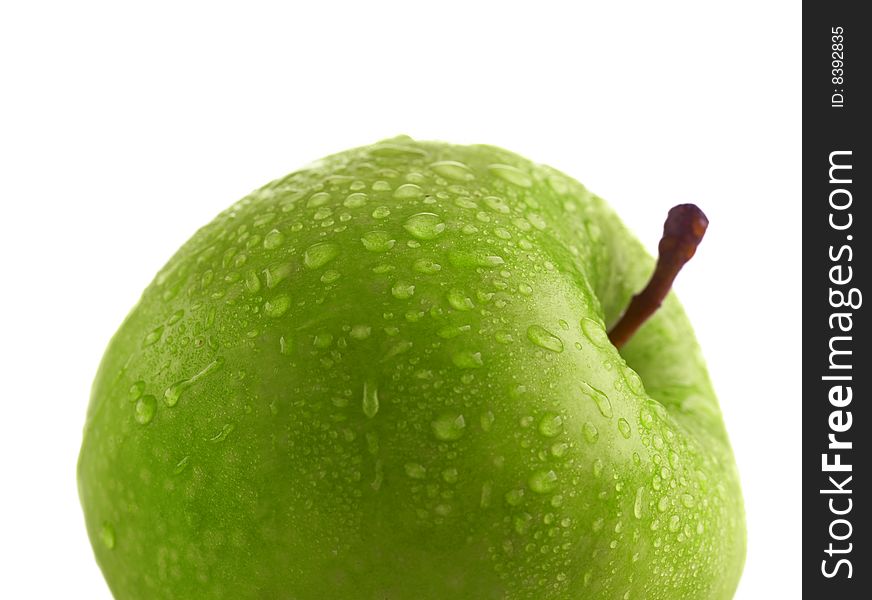 Green apple with water drops. Very high detail texture.