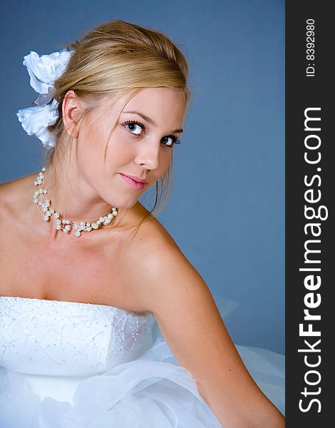 Portrait of a beautiful cute young bride. Portrait of a beautiful cute young bride