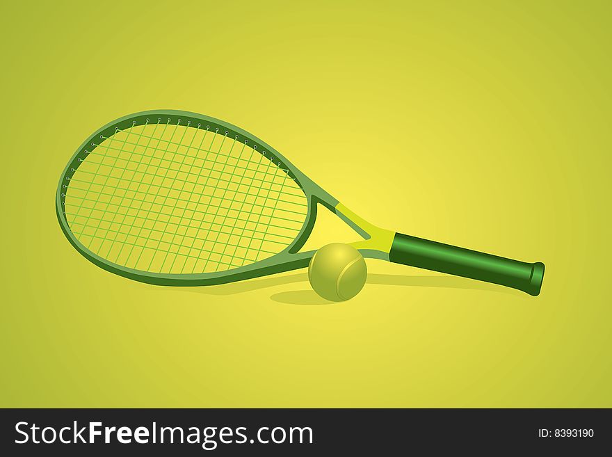 Tennis Racket With Ball