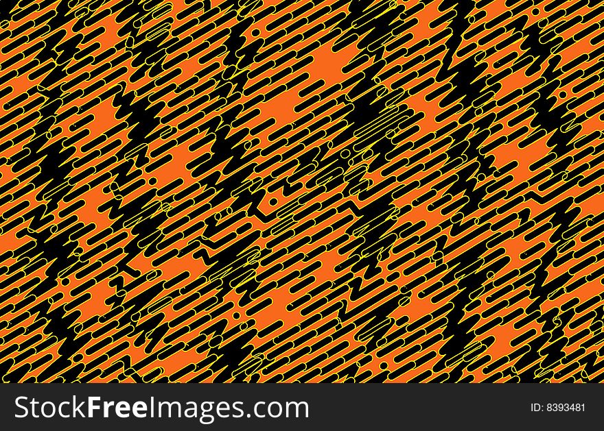 Illustration of abstract background, orange, black