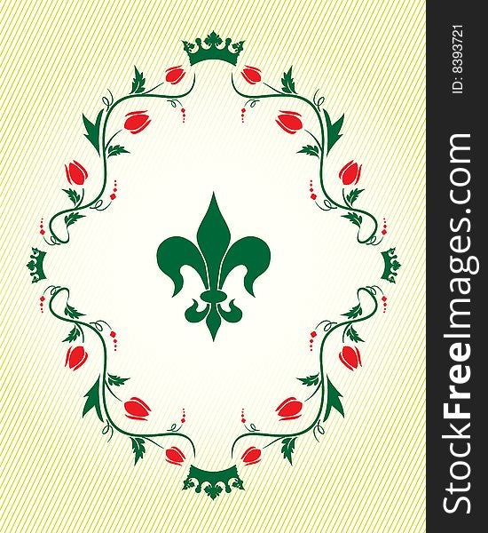 Decorative elements on the green background