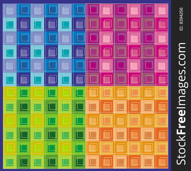 Abstract background of colored squares.