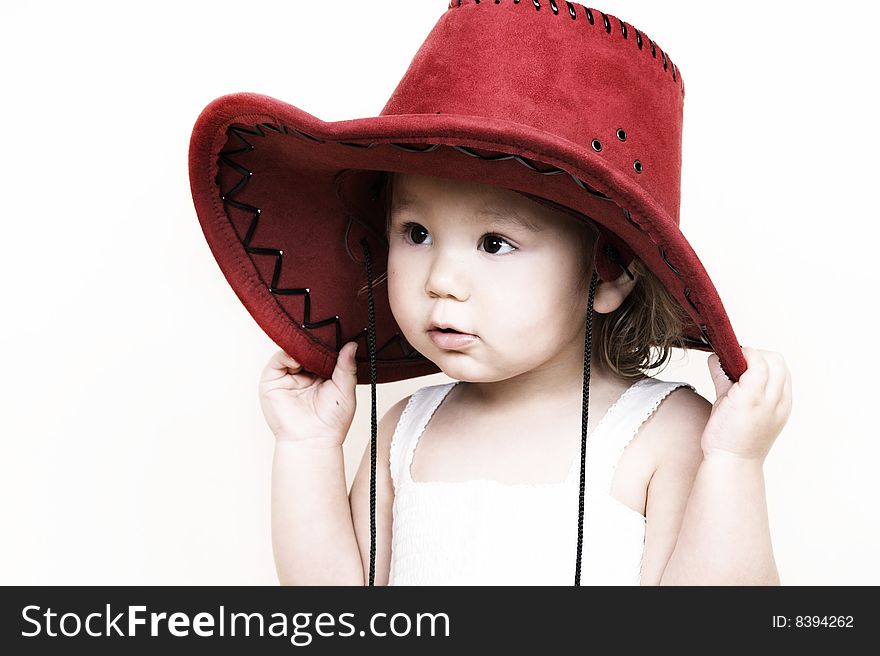 Little girl with short hair and beautiful facial expressions