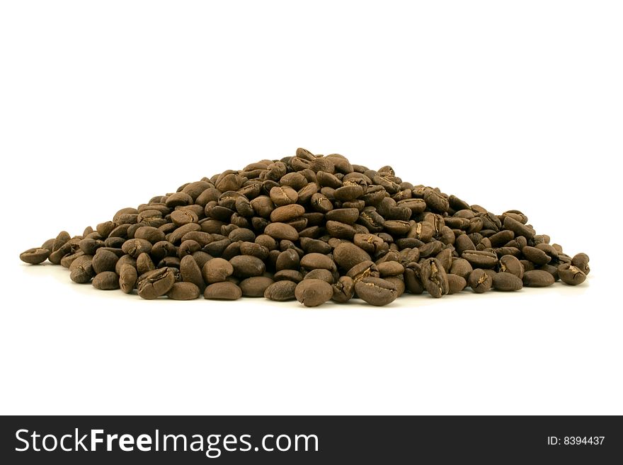 Coffee Bean Pile on white background