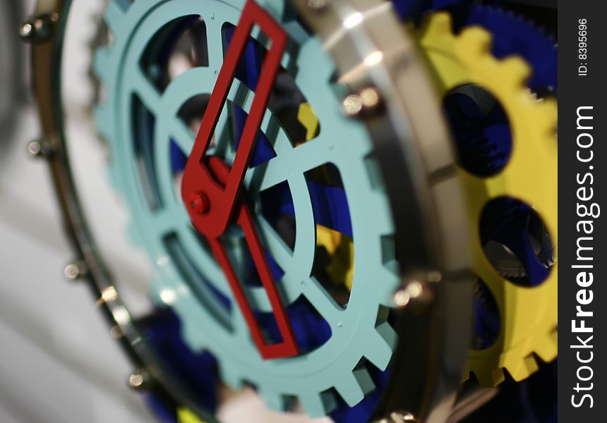 Colorful gear wheel of a clock
