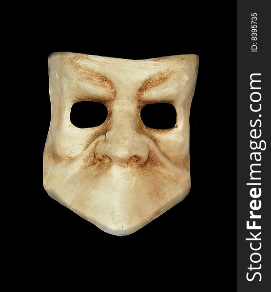 Venetian Mask isolated on a black background.