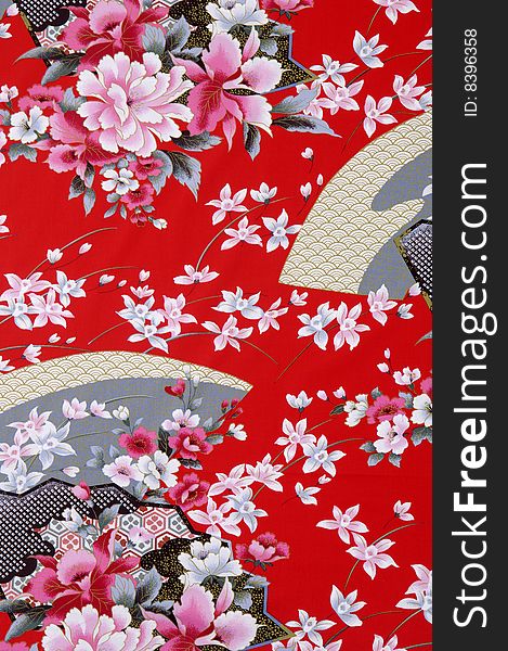 Traditional Chinese flower fabric sample. Traditional Chinese flower fabric sample