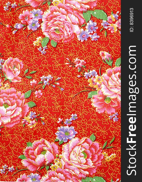 Traditional Chinese flower fabric sample. Traditional Chinese flower fabric sample