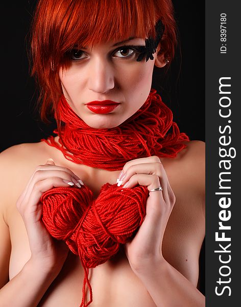 Woman With Red Clew