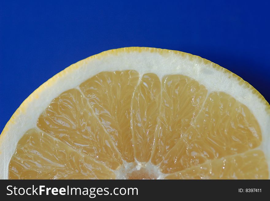 Half of a half white grapefruit