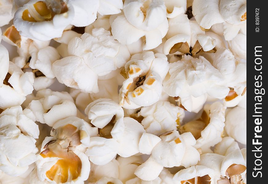 Macro background from popcorn snack