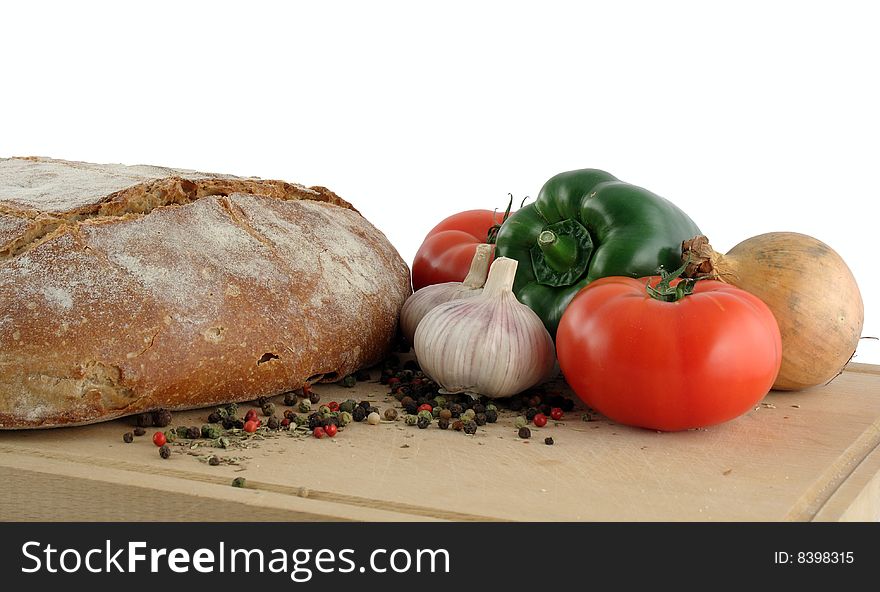 Some healthy food products presented on a wooden tablet ready to be prepared. Some healthy food products presented on a wooden tablet ready to be prepared