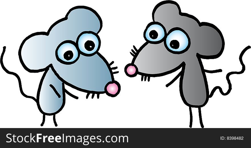 Crazy little isolated mouses. vector image. Crazy little isolated mouses. vector image