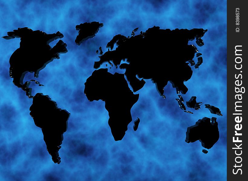 Map of world 3d illustration