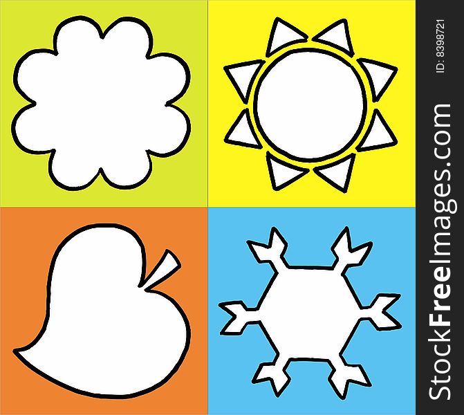 Illustration of Four Seasons Icons. vector image