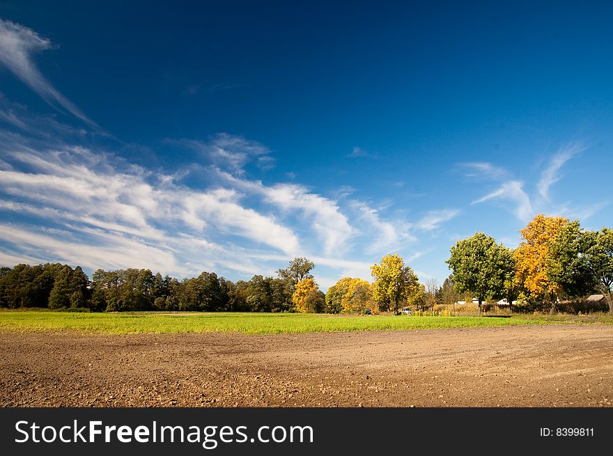 Autumn scenery in the poland country