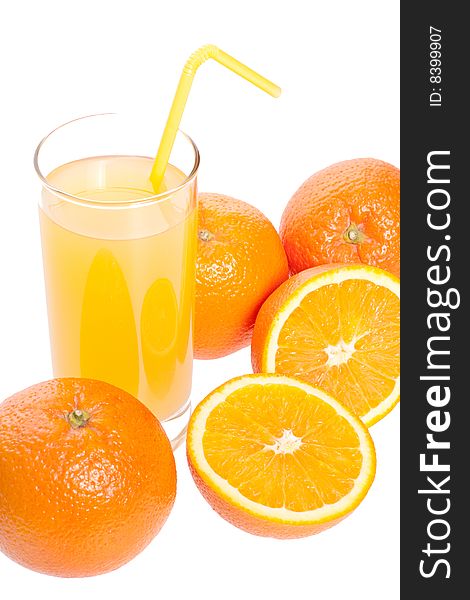 Orange And Juice In Glass