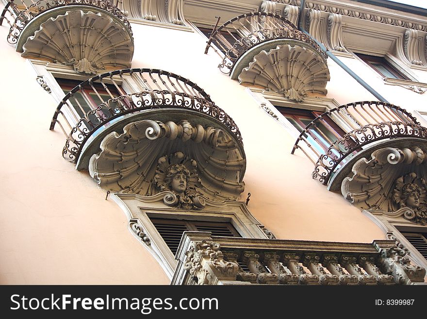 An old liberty style house with balcony in Turin, Italy. An old liberty style house with balcony in Turin, Italy