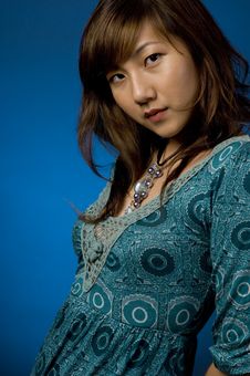 Asian On Blue Royalty Free Stock Images Asian On Blue Royalty Free Stock Images