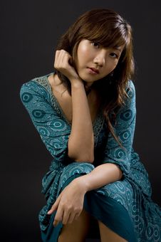 Seated Asian Girl Stock Image