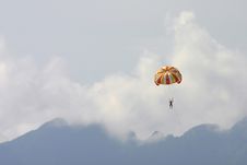 Parasailing (with Copy Space On Left) Royalty Free Stock Image
