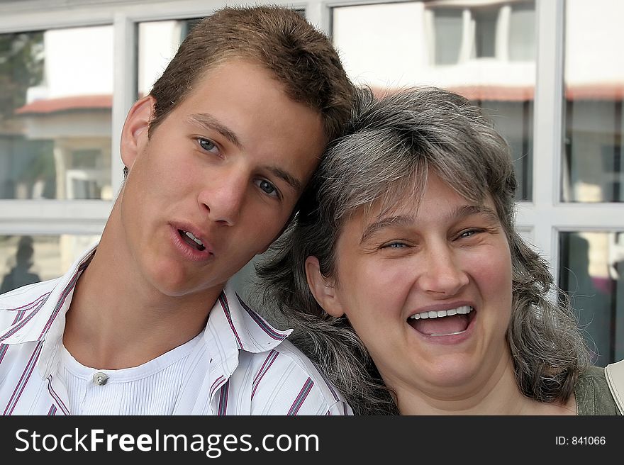Happy Mother And Son