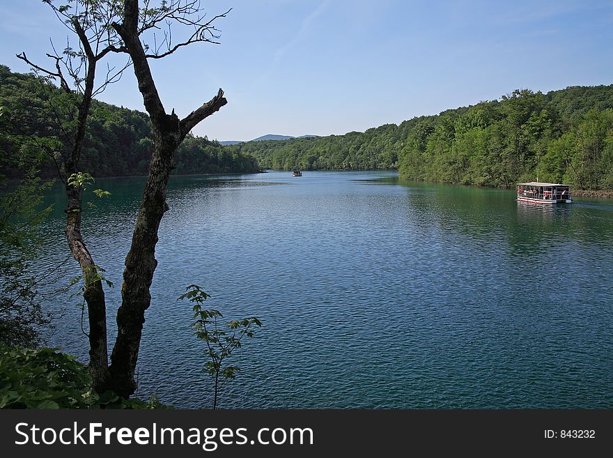 Dark blue lake