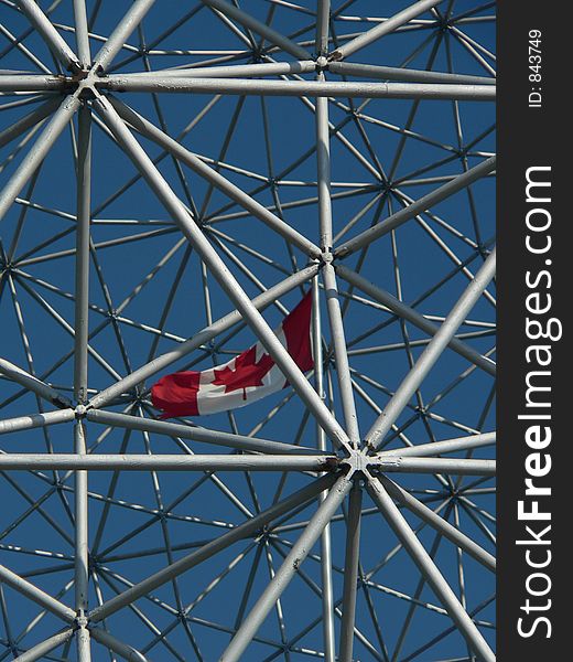 Biodome from Saint Helen Island - Montreal, Canada in autumn time