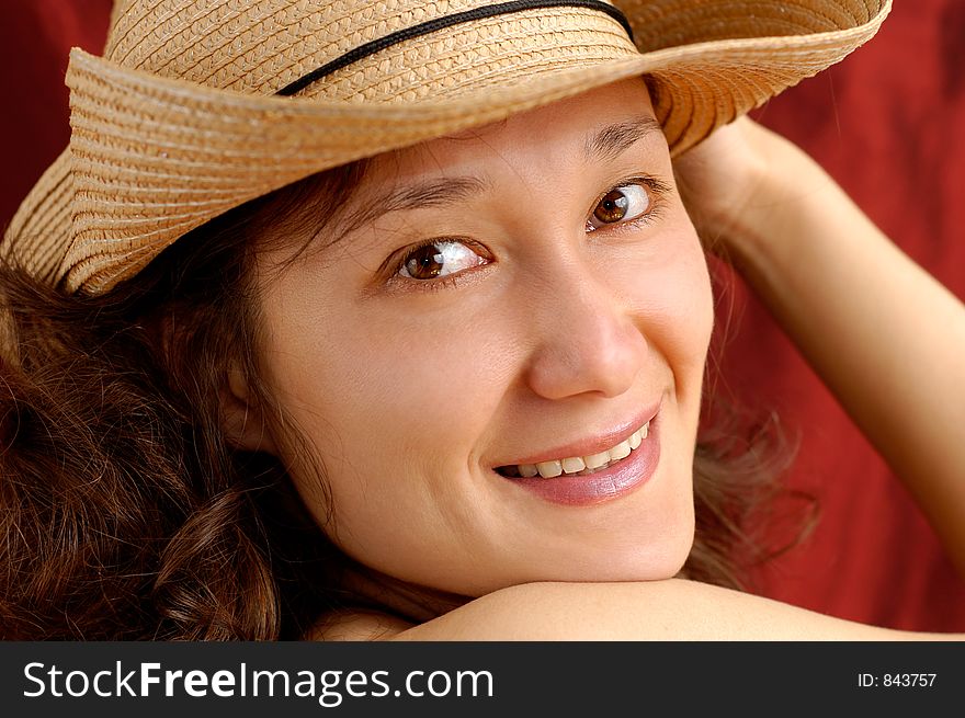 Happy smiling girl face portrait