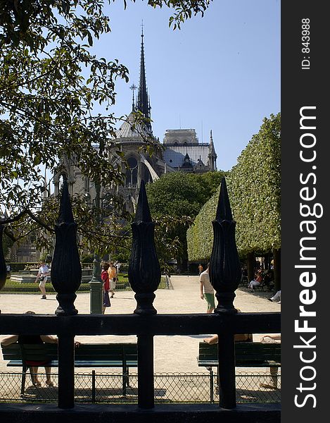 A view of Notre Dame. A view of Notre Dame