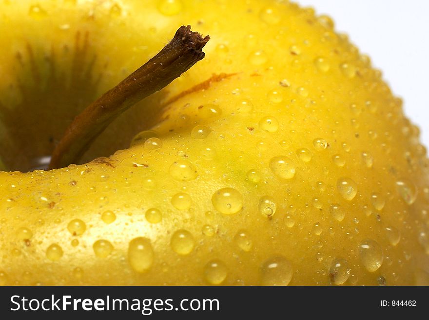 Yellow wet apple. Yellow wet apple