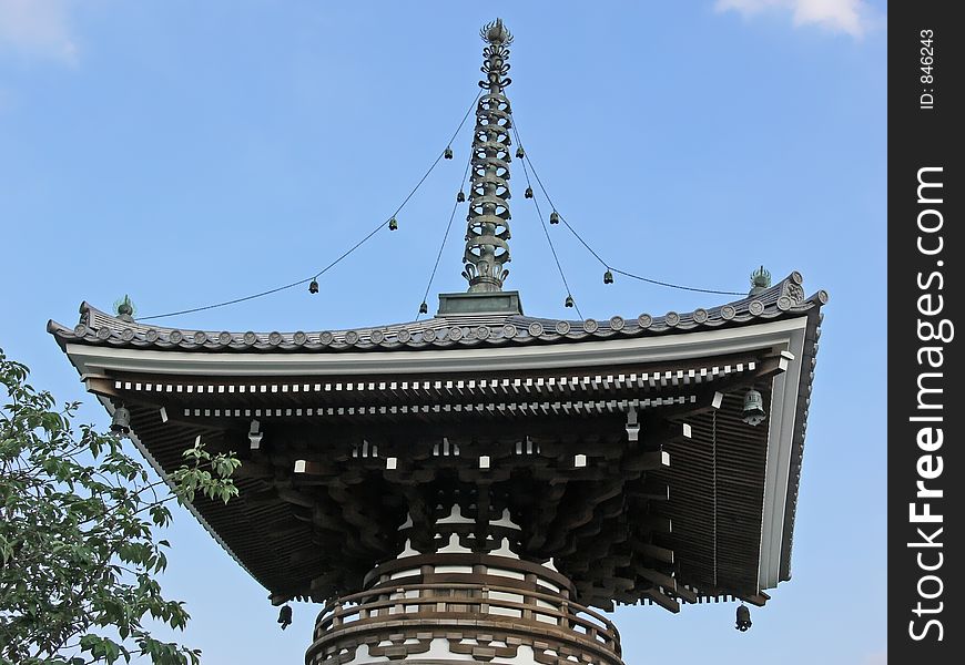 Roof of a japanese shrine in Tokyo