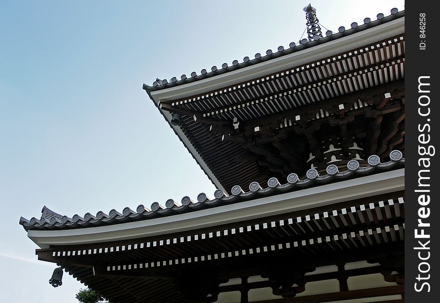 Roof of a japanese temple or shrine in Tokyo. Roof of a japanese temple or shrine in Tokyo
