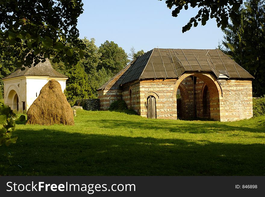 Old medieval gate in the summer. Old medieval gate in the summer