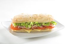 Delicious Sandwich Of Ham Cheese Lettuce Tomato Stock Photo Delicious Sandwich Of Ham Cheese Lettuce Tomato Stock Photo