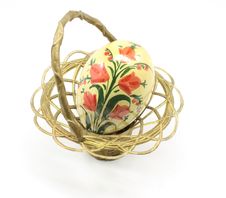 Antique Easter Egg And Basket Royalty Free Stock Photo Antique Easter Egg And Basket Royalty Free Stock Photo
