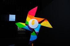 Colorful Paper Windmill In The Hall Royalty Free Stock Photos