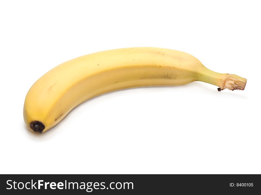 Refined banana, bit, insulated on white background. Refined banana, bit, insulated on white background