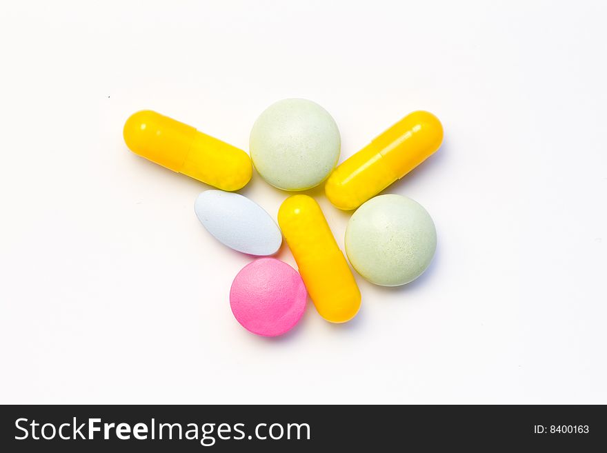 A few various kinds of drugs in different colours