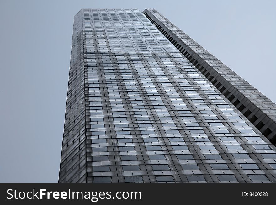 Pristine Building against deep blue sky