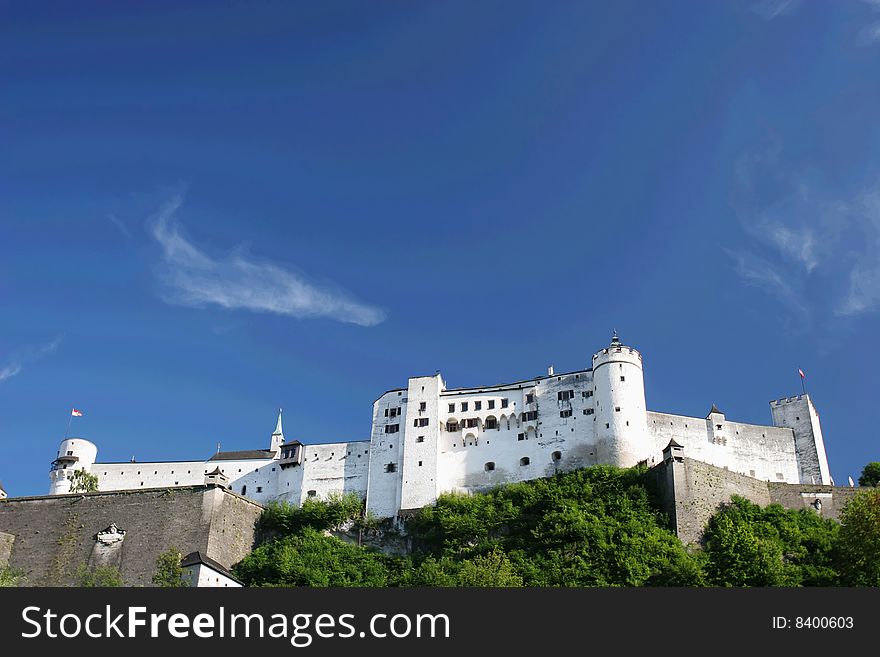 Hohensalzburg fortress in a sunny dy (Salzburg, Austria)