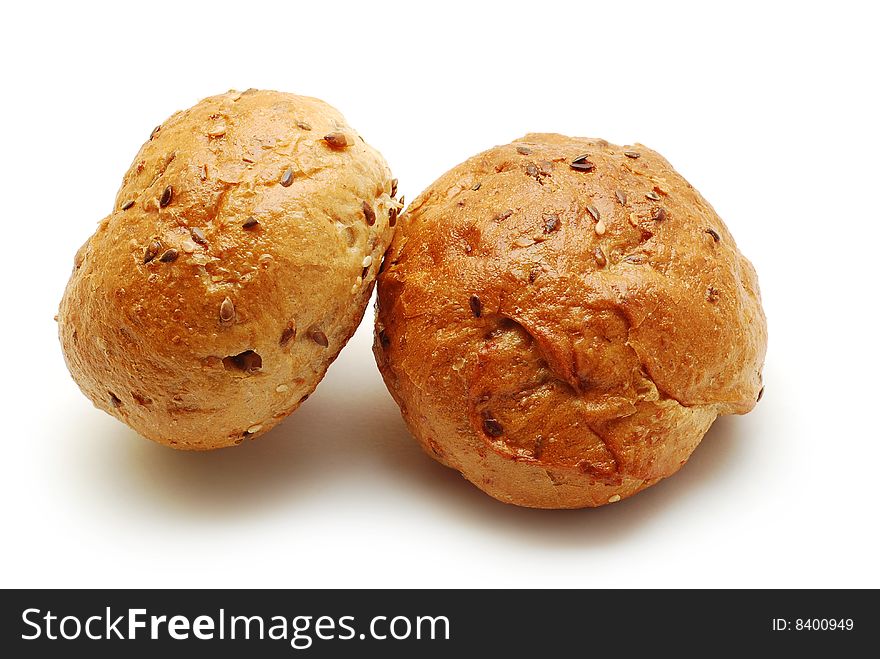 Fresh bread with cereals isolated