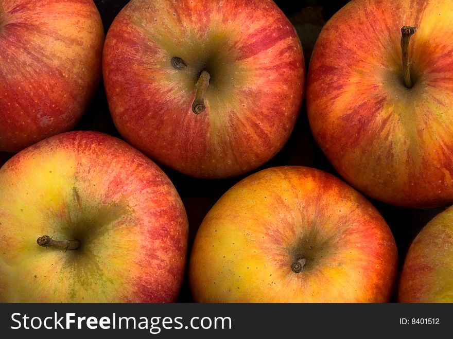 Red and yellow apples composition